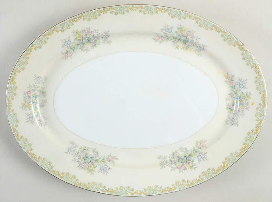 Marie  14" Oval Serving Platter by Meito-1
