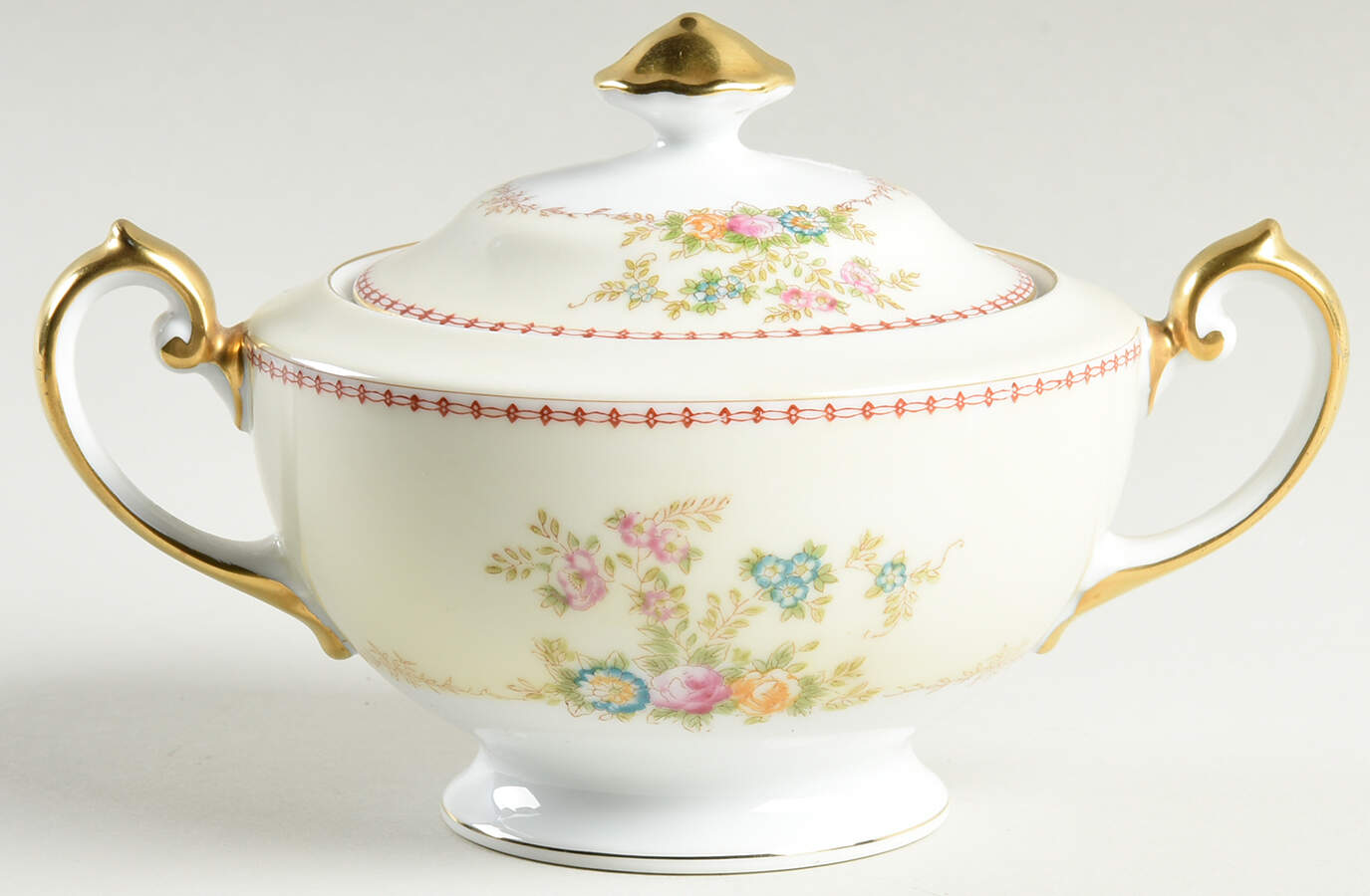 Marjorie Sugar Bowl & Lid by Meito-1