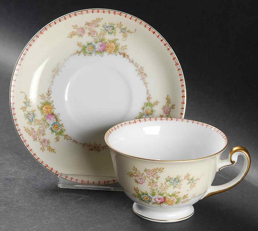 Marjorie Footed Cup & Saucer Set by Meito-1