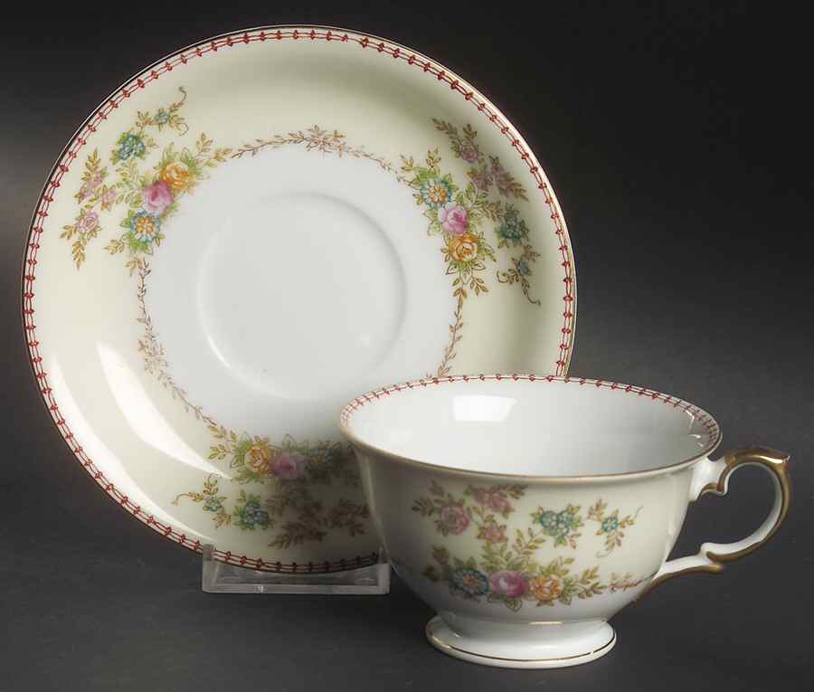 Marjorie Footed Cup & Saucer Set by Meito-1