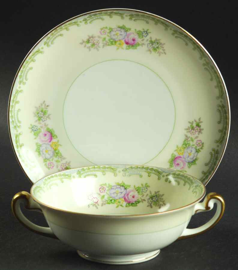 MEI100 Footed Cream Soup Bowl & Saucer Set by Meito-1
