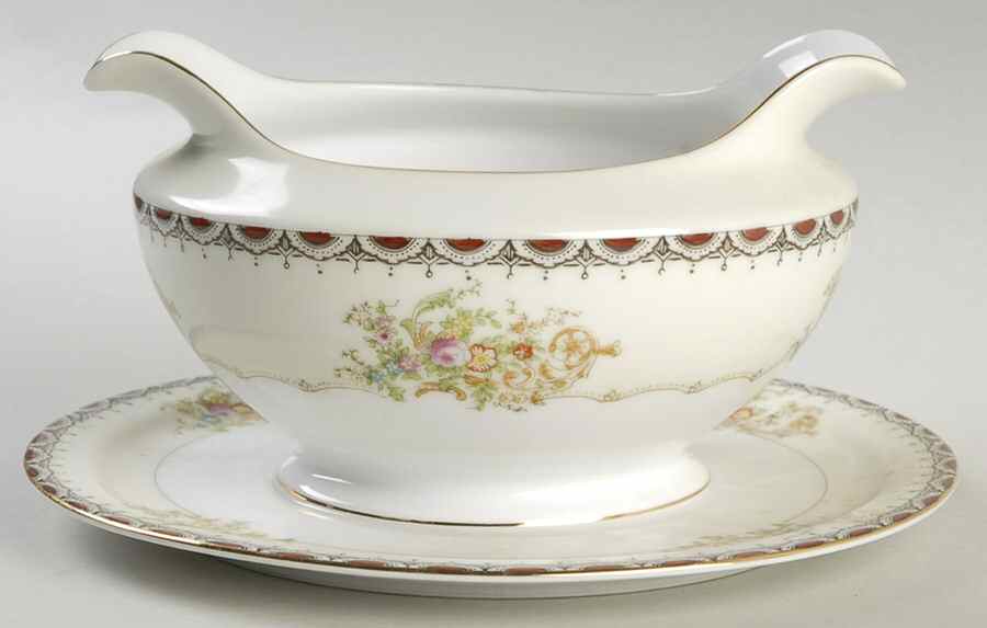 MEI111  Gravy Boat with Attached Underplate by Meito-1