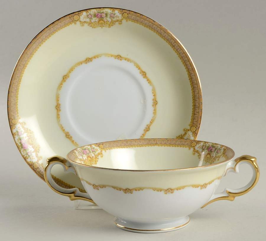 MEI142 Footed Cream Soup Bowl & Saucer Set by Meito-1