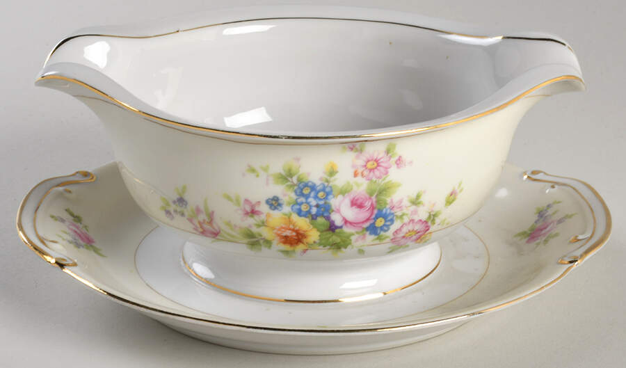 MEI160 Gravy Boat with Attached Underplate by Meito-1