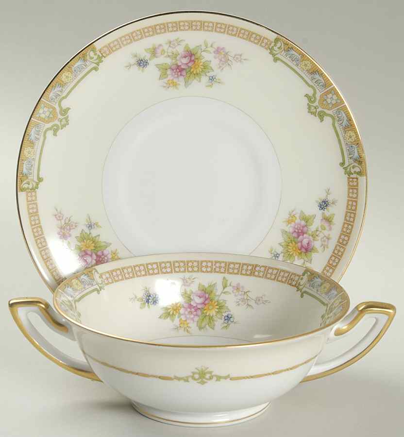 MEI186 Footed Cream Soup Bowl & Saucer Set by Meito-1