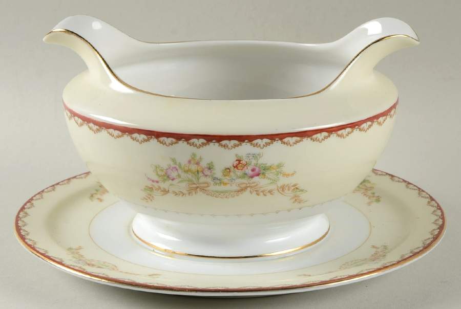 MEI197 Gravy Boat with Attached Underplate by Meito-1