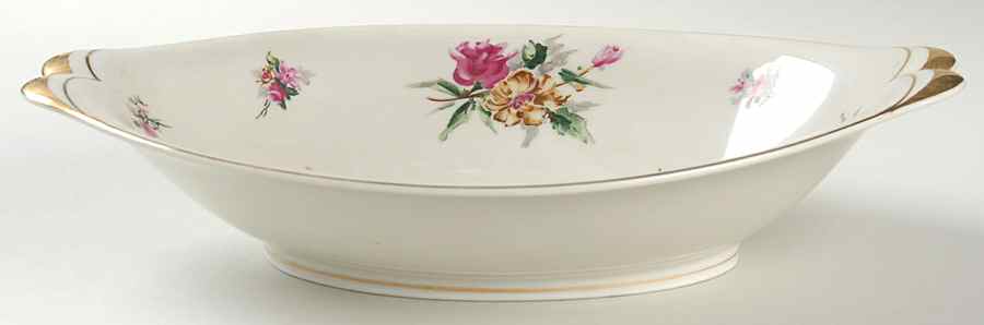 Garden Rose (Norleans Shape) 11" Oval Vegetable Bowl by Meito-1