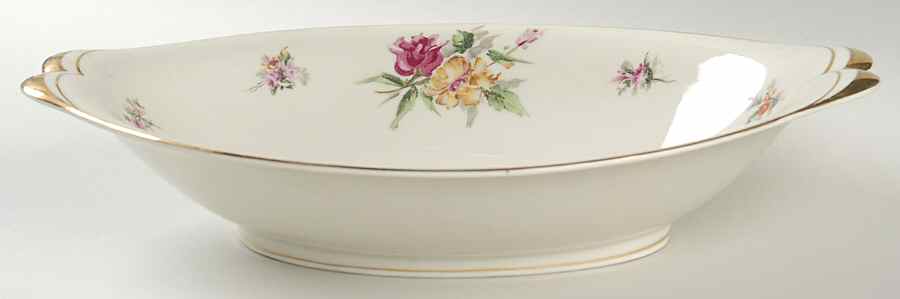 Garden Rose (Norleans Shape) 12" Oval Vegetable Bowl by Meito-1