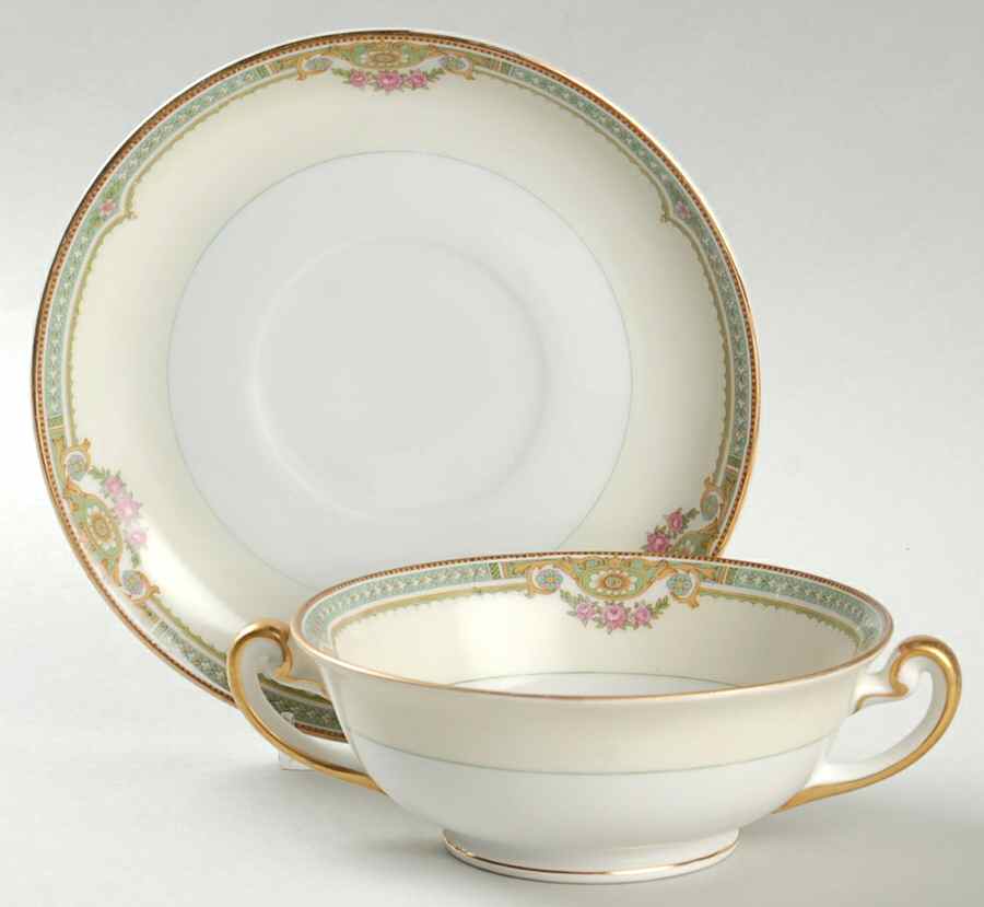 MEI280 Footed Cream Soup Bowl & Saucer Set by Meito-1