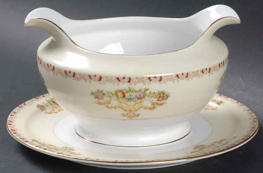 MEI29 Gravy Boat with Attached Underplate by Meito-1