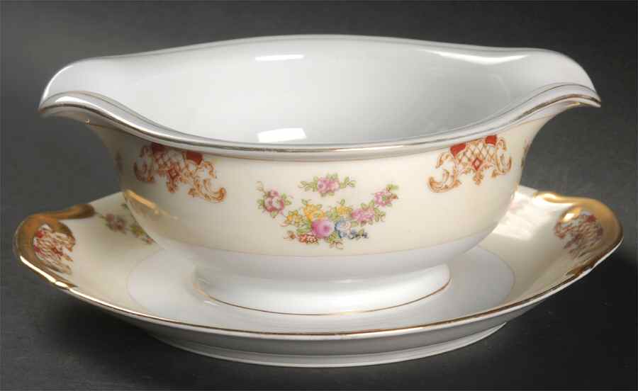 MEI30 Gravy Boat with Attached Underplate by Meito-1