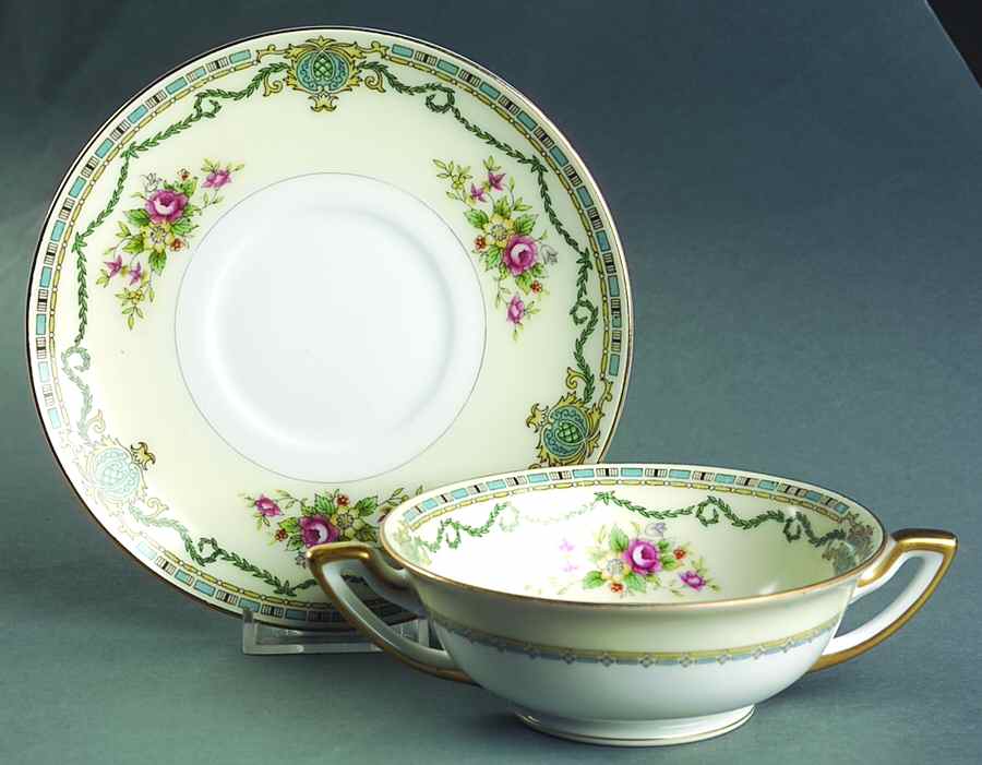 MEI300 Footed Cream Soup Bowl & Saucer Set by Meito-1
