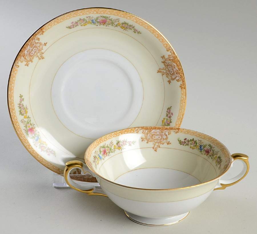 MEI1302 Footed Cream Soup Bowl & Saucer Set by Meito-1