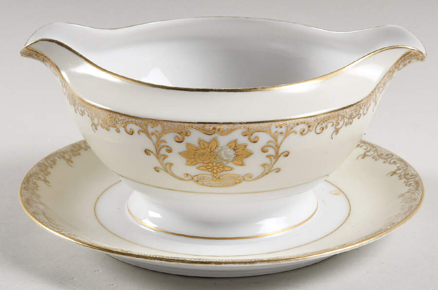 MEI371 Gravy Boat with Attached Underplate by Meito-1