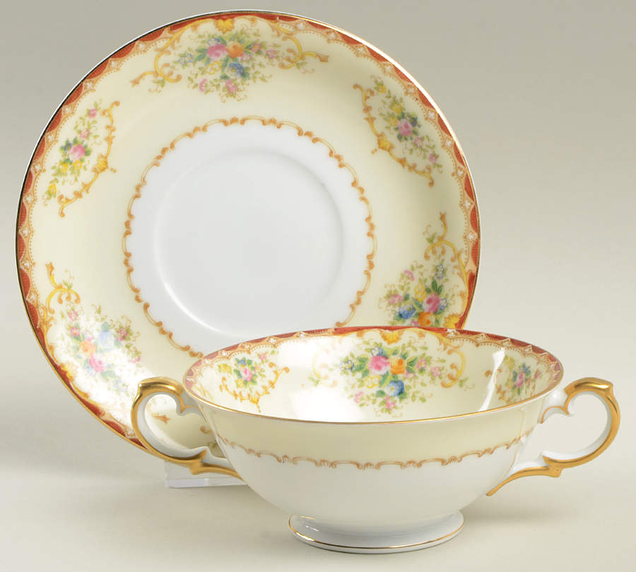 MEI436 Footed Cream Soup Bowl & Saucer Set by Meito-1