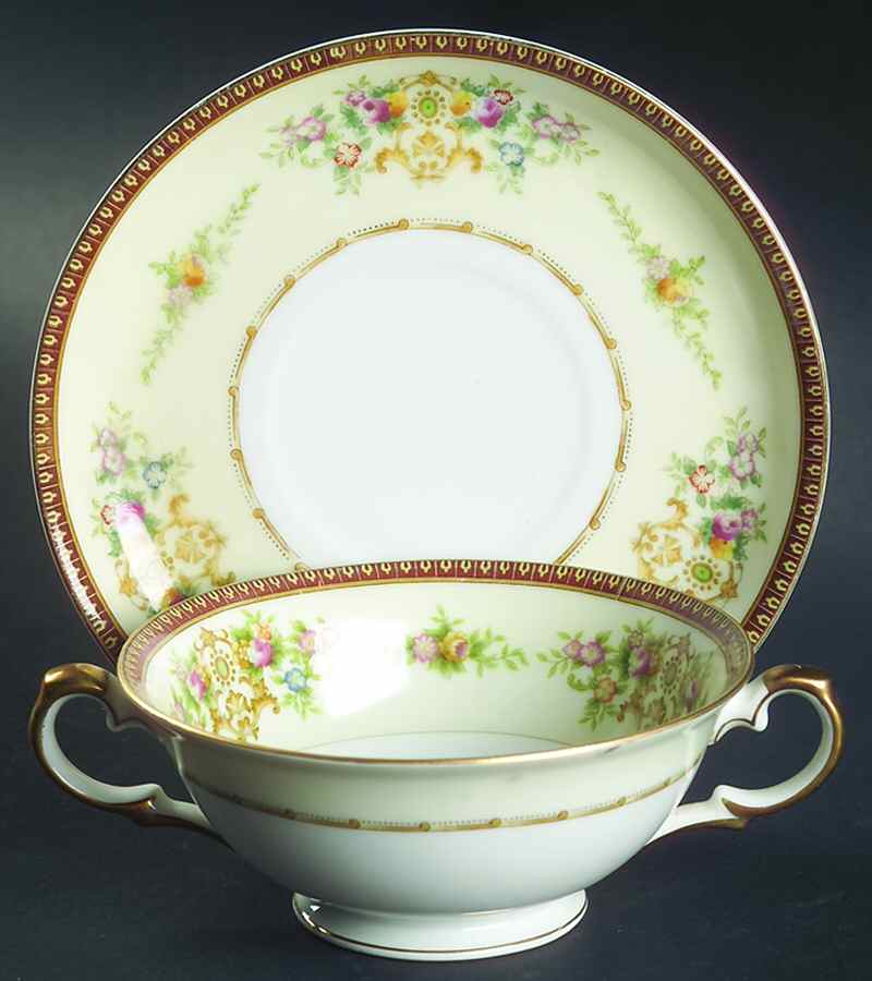 MEI57 Footed Cream Soup Bowl & Saucer Set by Meito-1