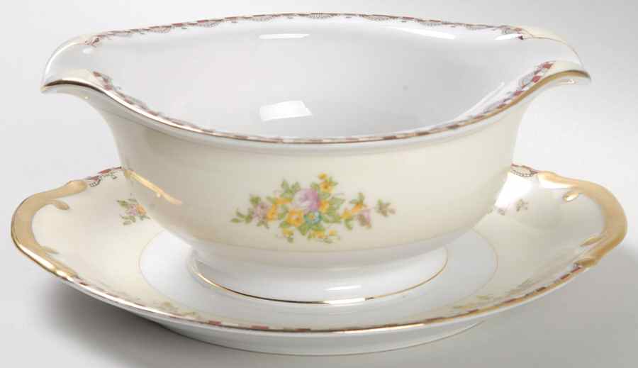 N1613A Gravy Boat with Attached Underplate by Meito-1