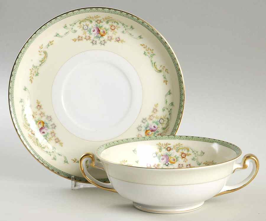 MEI81 Footed Cream Soup Bowl & Saucer Set by Meito-1