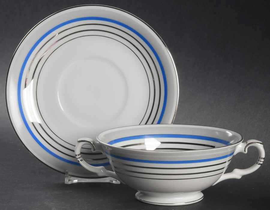 MEI88 Footed Cream Soup Bowl & Saucer Set by Meito-1