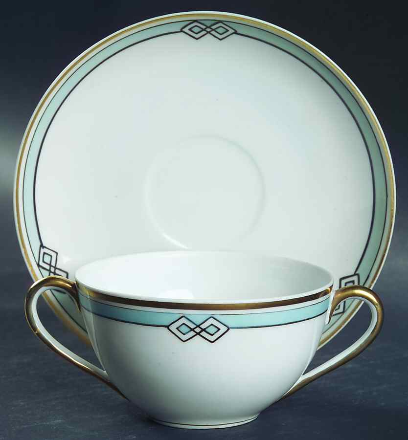 Melbourne Flat Bouillon Cup & Saucer by Meito-1