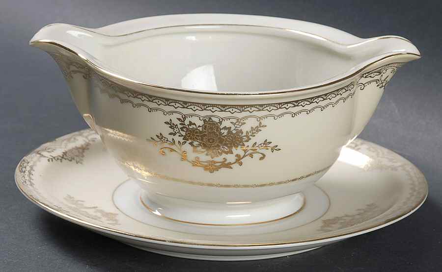 Monterey (Empire) Gravy Boat with Attached Underplate by Meito-1