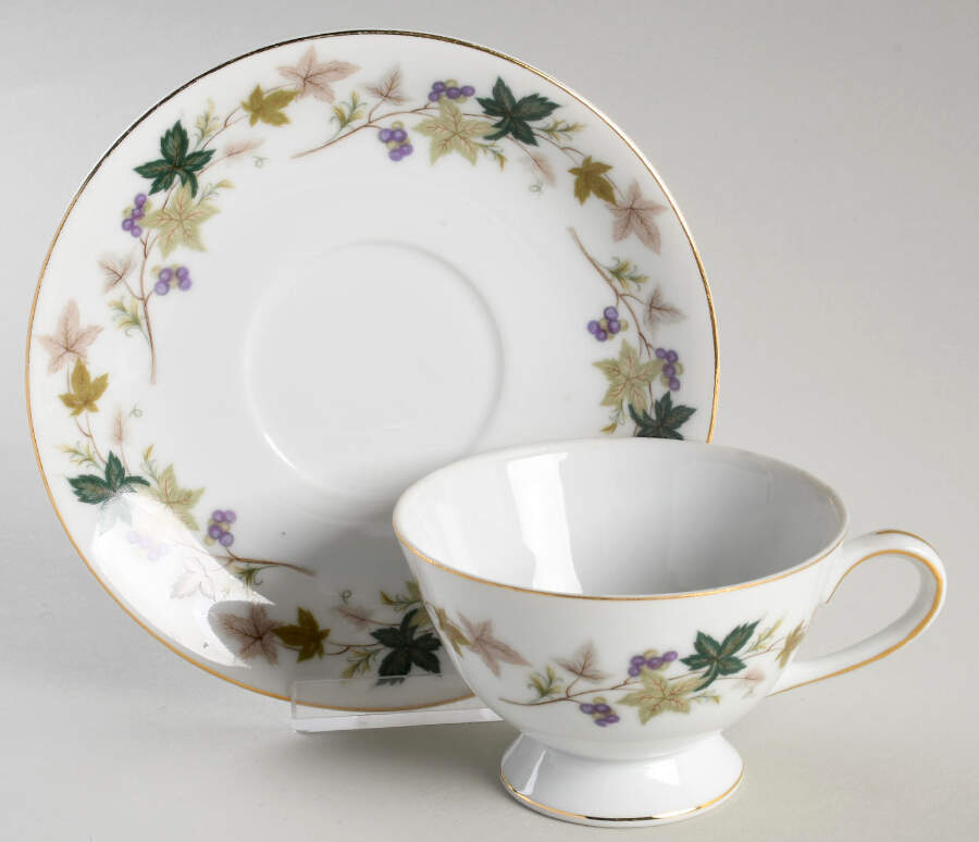 Moselle Footed Cup & Saucer Set by Meito-1