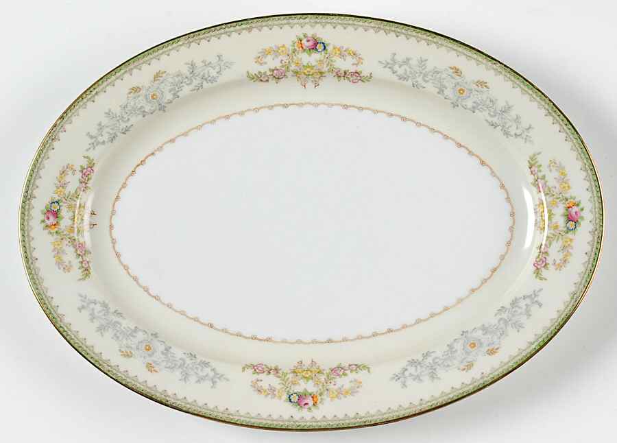 Murel Muriel (Multicolor Floral) 12" Oval Serving Platter by Meito-1