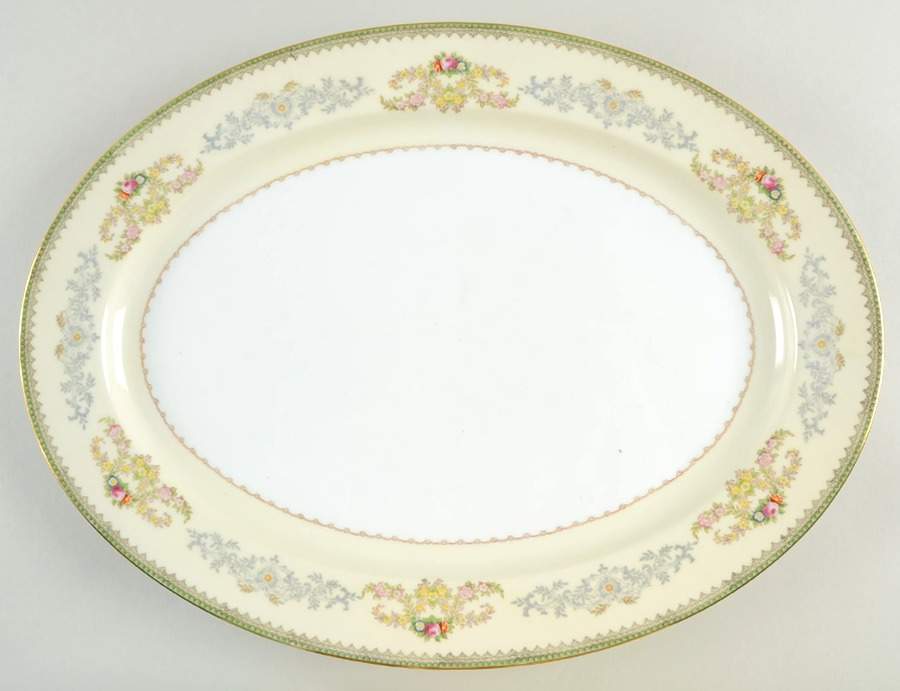 Murel Muriel (Multicolor Floral) 16" Oval Serving Platter by Meito-1