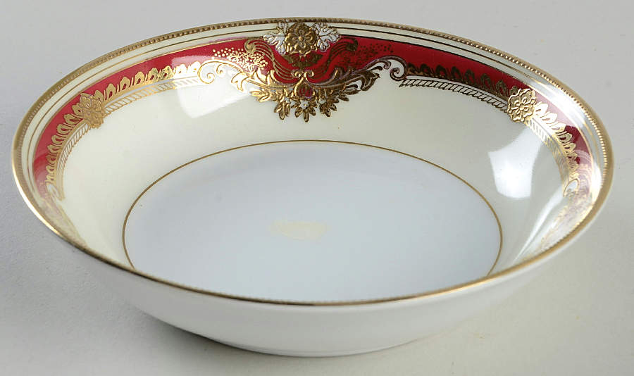 Muriel (Red Border) Fruit/Dessert (Sauce) Bowl by Meito-1