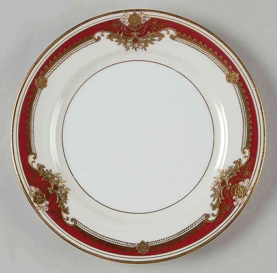 Muriel (Red Border) Bread & Butter Plate by Meito-1
