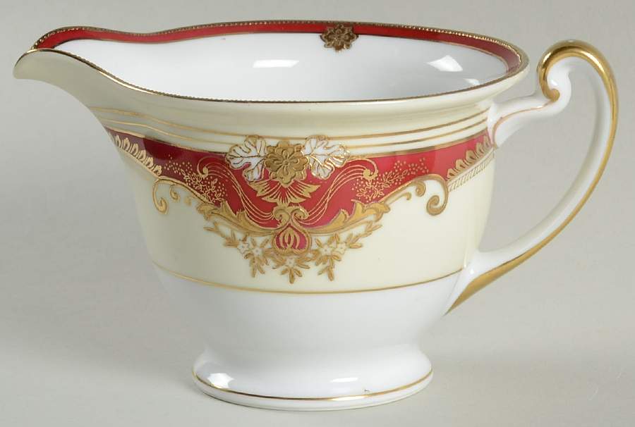 Muriel (Red Border) Creamer by Meito-1