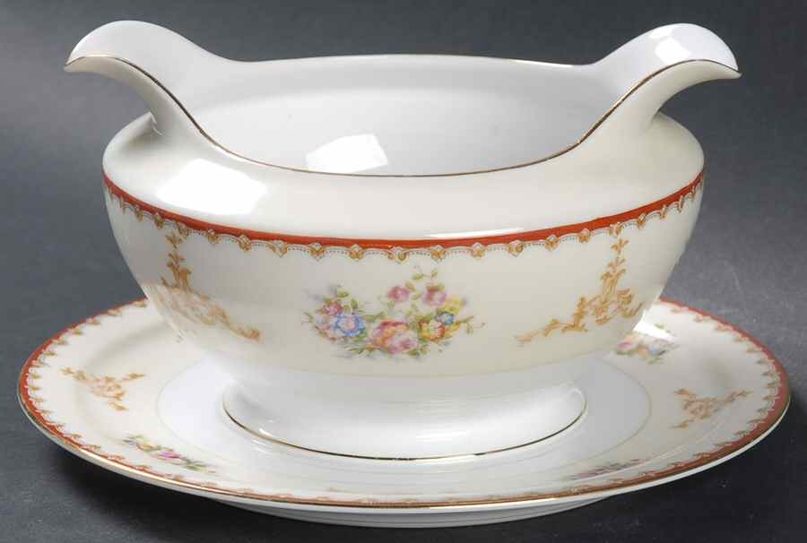 Ogden Gravy Boat with Attached Underplate by Meito-1