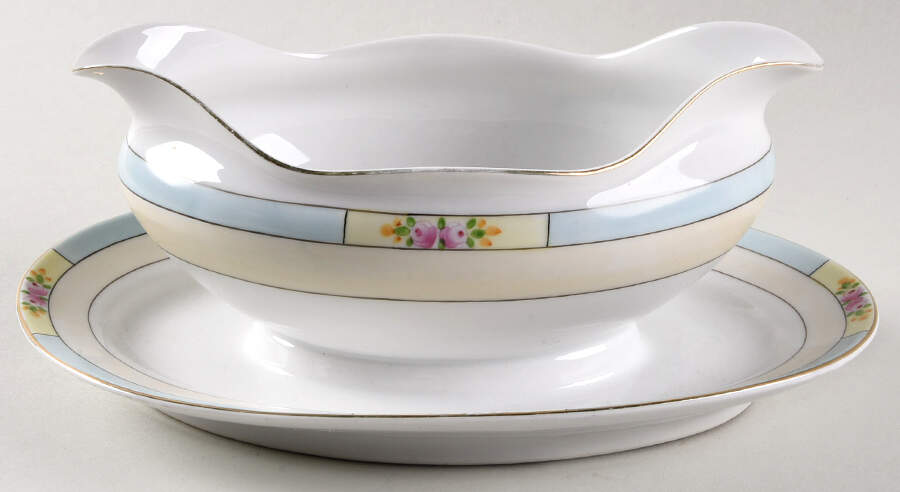 Orlando Gravy Boat with Attached Underplate by Meito-1