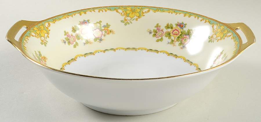 Paris Green 10" Round Vegetable Bowl by Meito-1