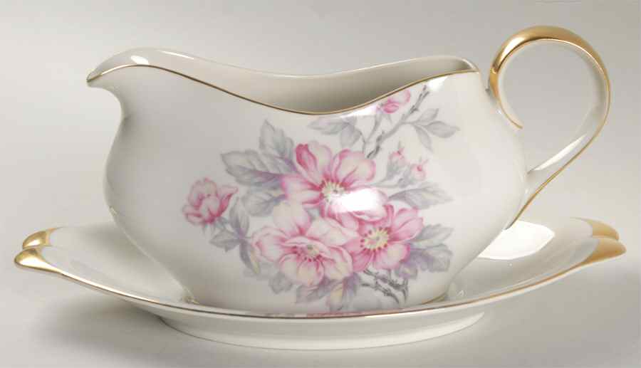 Pink Radiance  Gravy Boat & Underplate by Meito-1