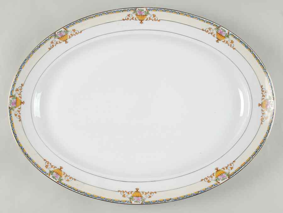 Plaza 16" Oval Serving Platter by Meito-1