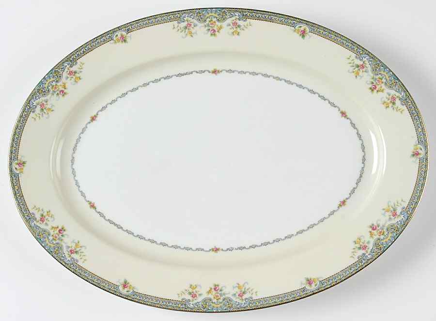 Portia 14" Oval Serving Platter by Meito-1