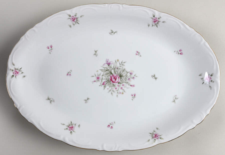 Rose Lane 16" Oval Serving Platter by Meito-1