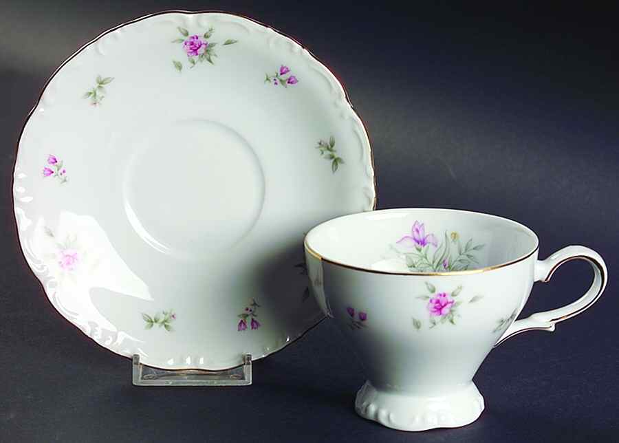 Rose Lane Footed Cup & Saucer Set by Meito-1
