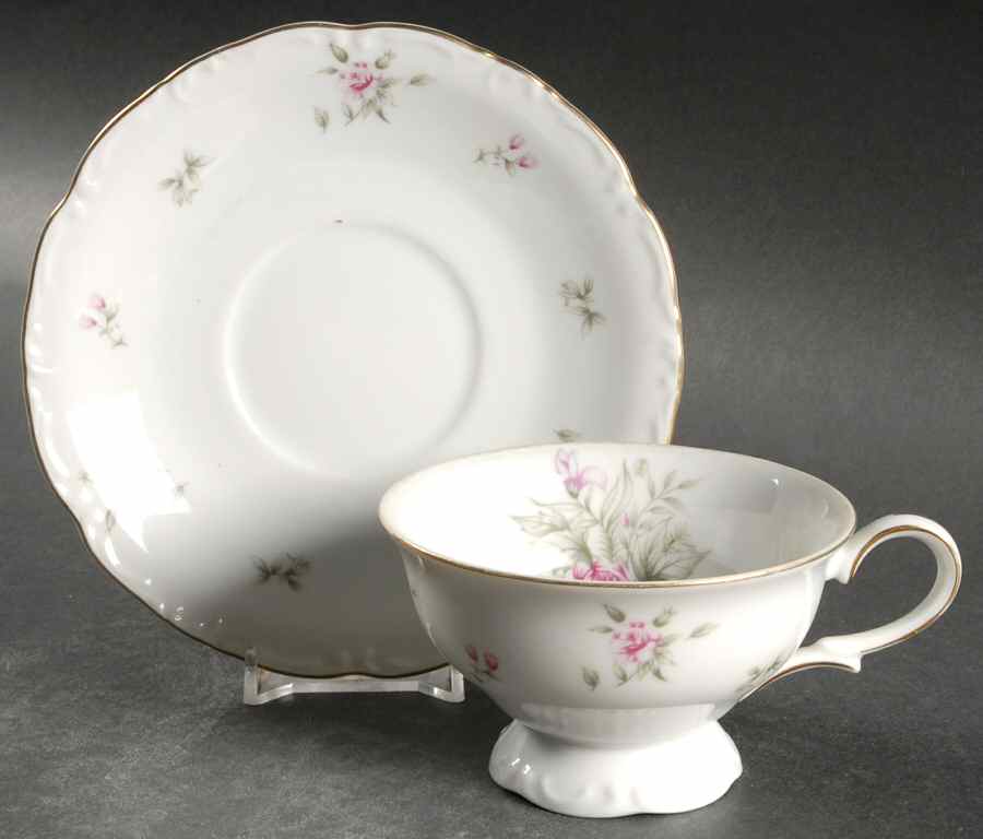 Rose Lane Footed Cup & Saucer Set by Meito-1