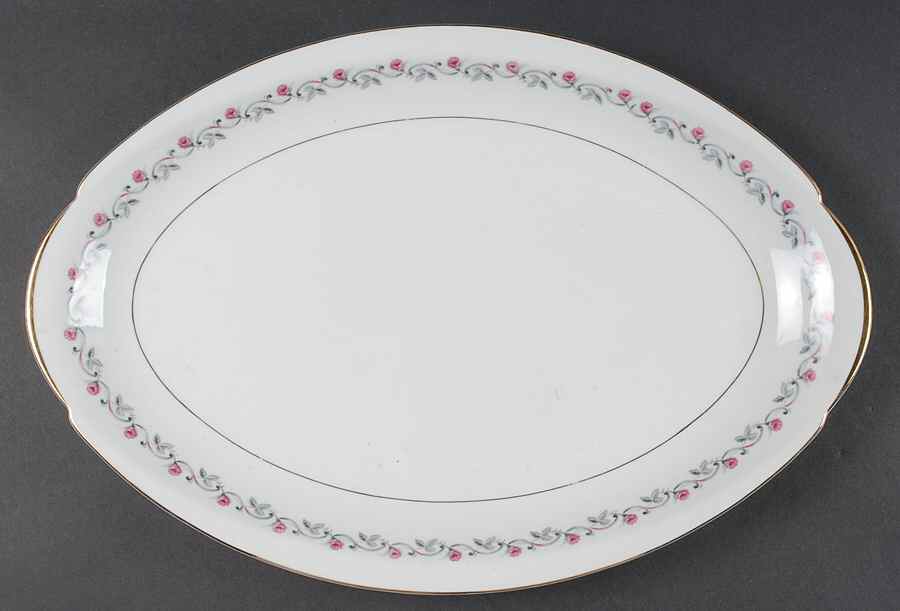 Rosalind 16" Oval Serving Platter by Meito-1