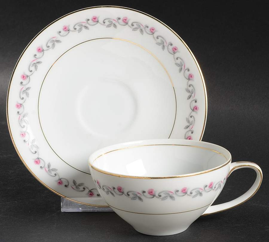 Rosalind Flat Cup & Saucer Set by Meito-1