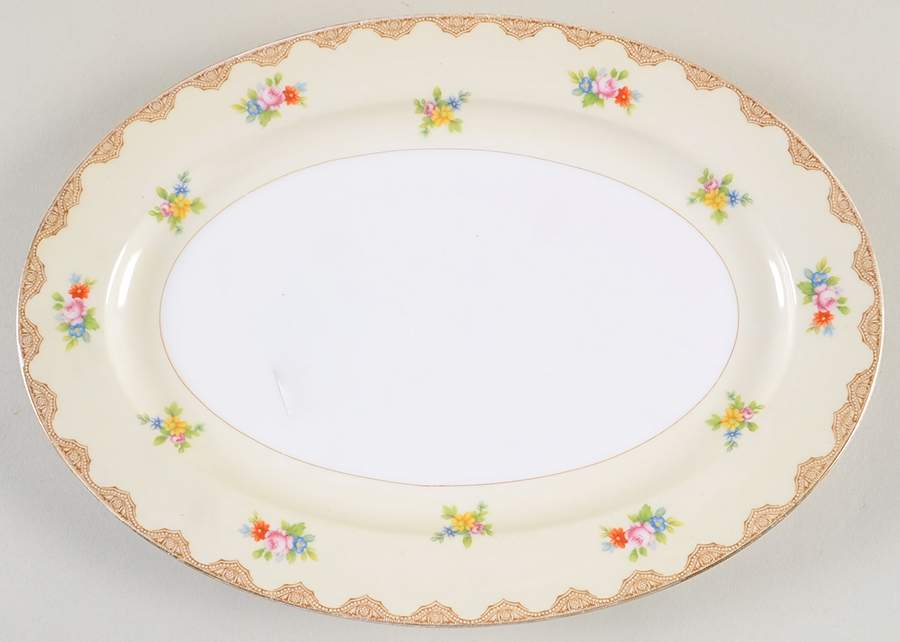 Rosetta 12" Oval Serving Platter by Meito-1
