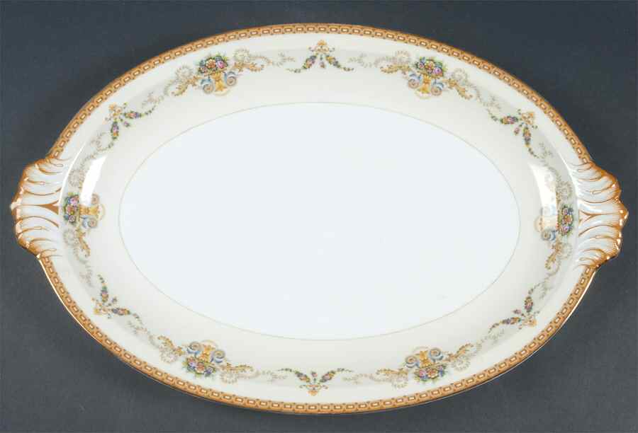 Roxanne 17" Oval Serving Platter by Meito-1