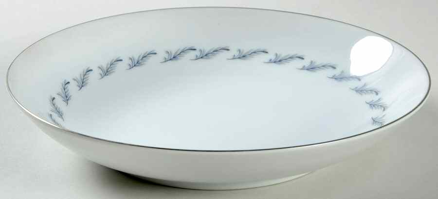 Sculpture (Blue Leaves) Coupe Soup Bowl by Meito-1