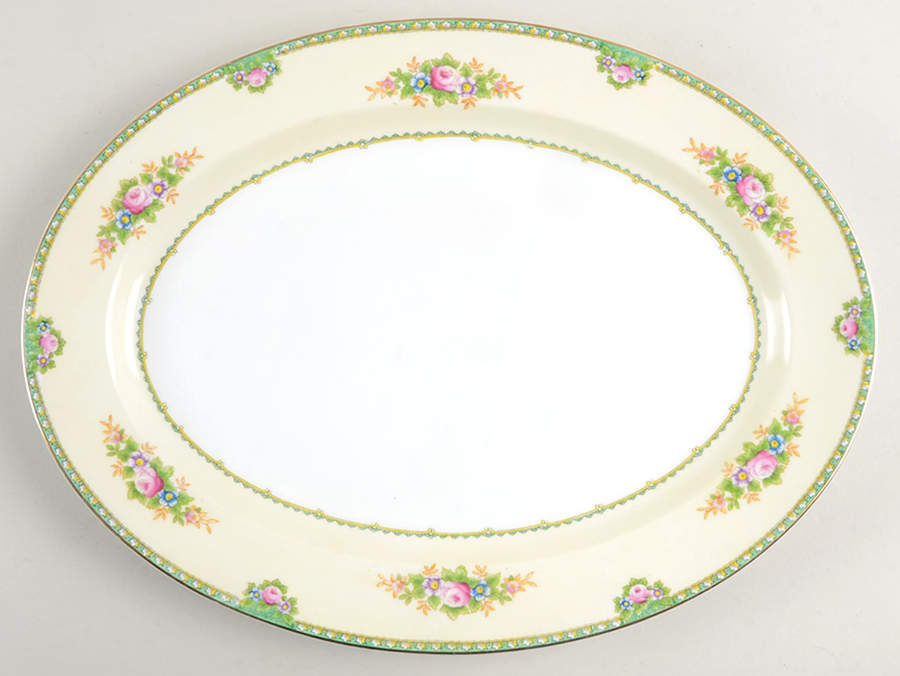Shelley 16" Oval Serving Platter by Meito-1