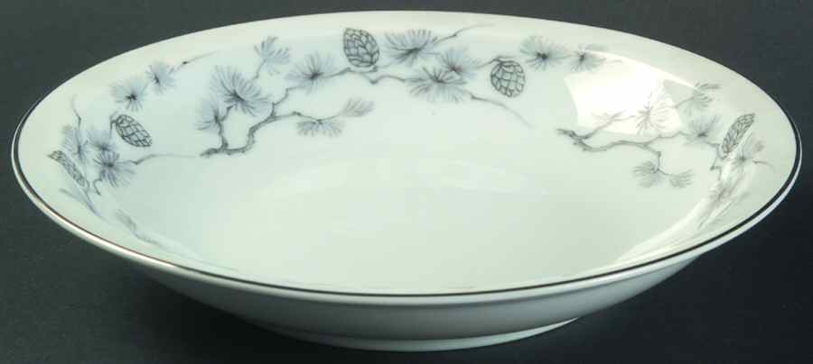 Silver Pine Rim Soup Bowl by Meito-1