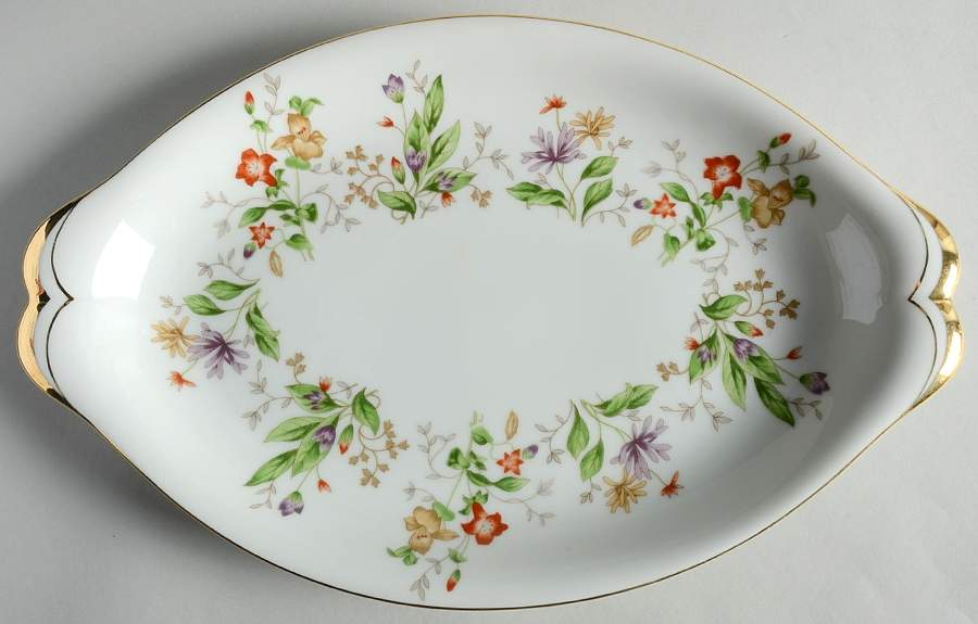 Spring Garden 13" Oval Serving Platter by Meito-1