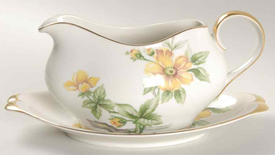 Sun Glory Gravy Boat & Underplate by Meito-1