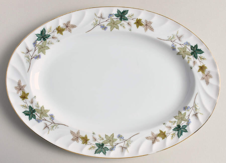 Surrey 12" Oval Serving Platter by Meito-1